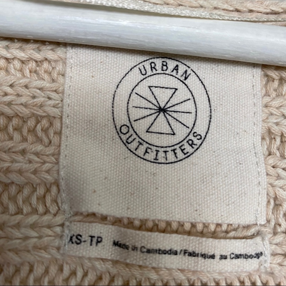 Urban Outfitters Knit Front Open Cardigan Beige/Cream XS - Picture 2 of 5